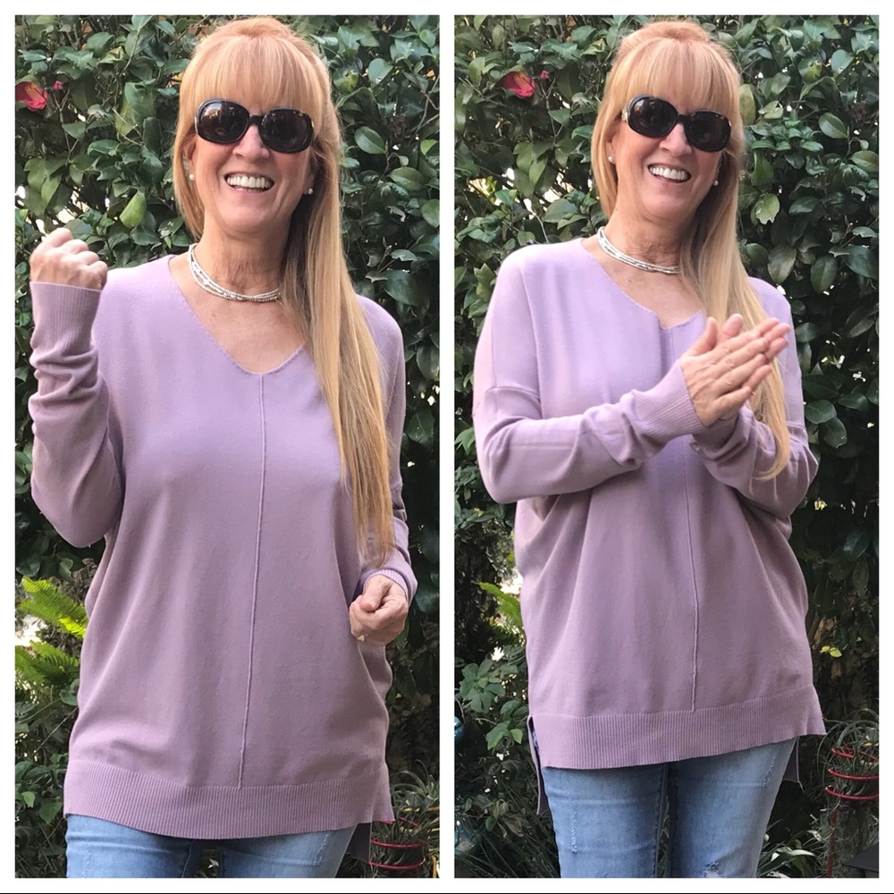 Hold Me Squeeze Me!  LS Tunic Vivacious Violet - Picture 6 of 8